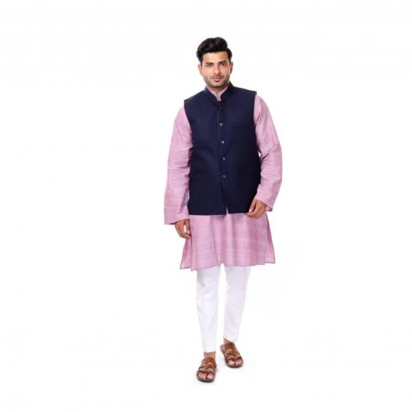 Handwoven Blue Wool Coat