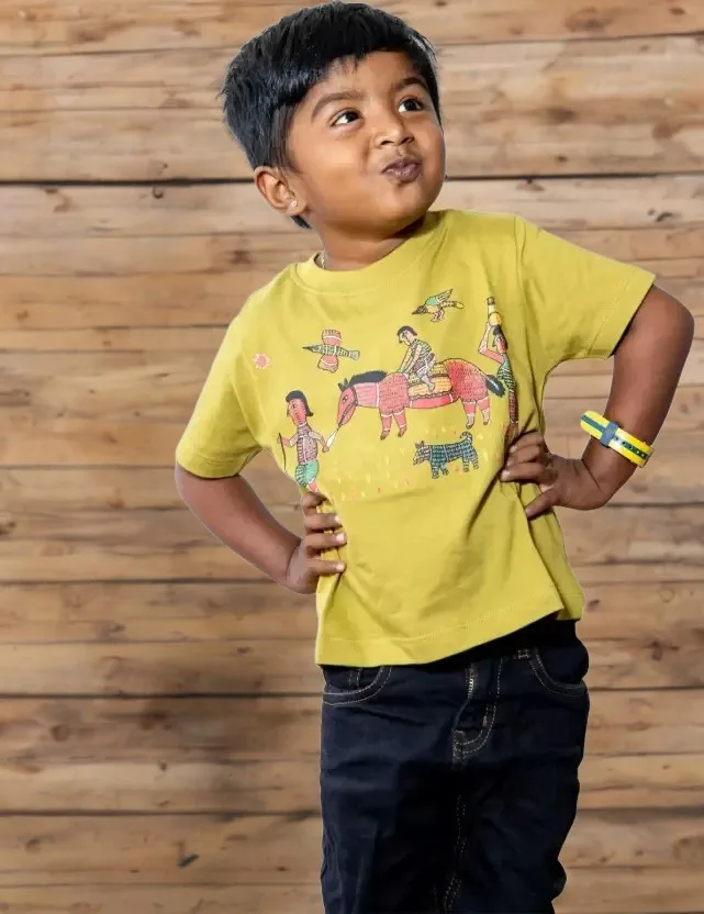 Boys Typography, Printed Cotton Blend Regular T Shirt