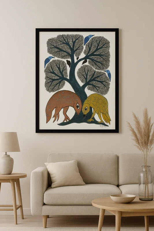 Tribes India Handcrafted Gond Paper Painting – Traditional Madhya Pradesh Art